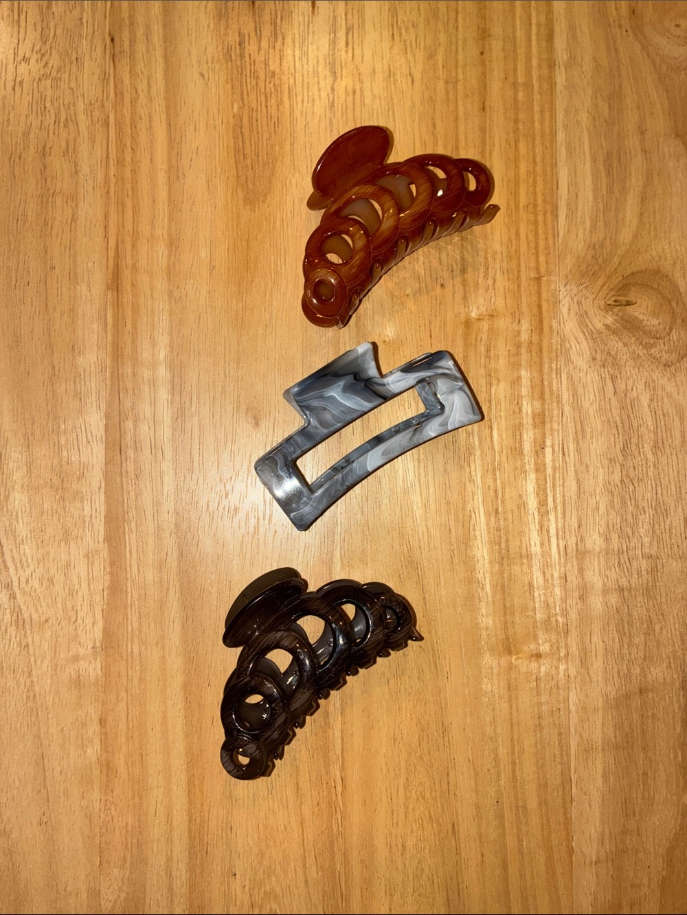 Brown, Black & Gray Hair Claw Clip Set - Men Accessories - Picture 3 of 3